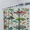 Colorful Fish Pattern Shower Curtain Waterproof Fabric Bathroom Decoration For Home Decor Size 72X84 Inch
