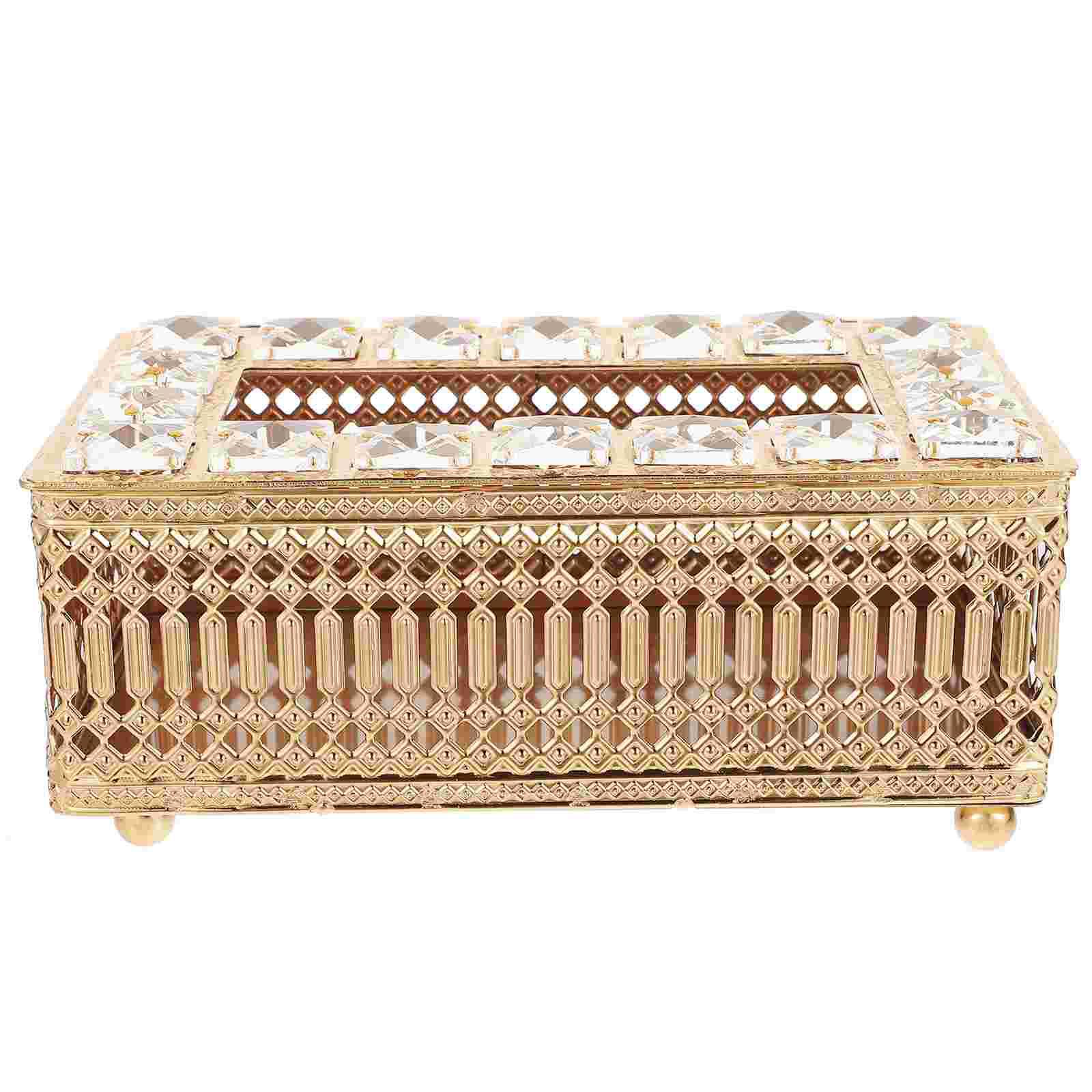 

Прямоугольный золотой чехол для салфеток, хрустальный держатель для салфеток, диспенсер для бумажных полотенец, хранение, коробки для салфеток, держатель для бумажных салфеток