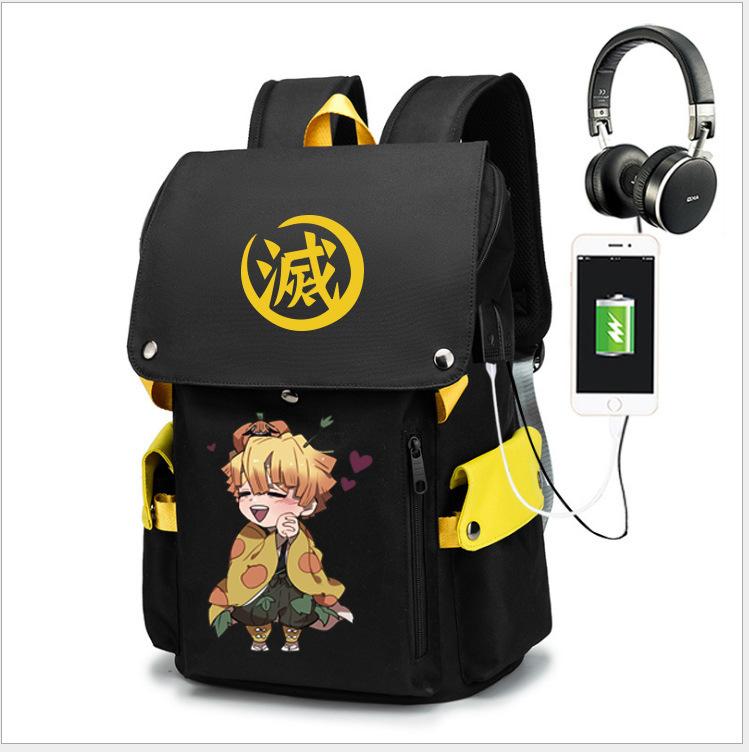 Demon Slayer Collaboration Backpack Large Capacity School Bag for Middle School Boys High School Students 