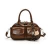 Brown Trendy Pu Bowling Bag For Women Versatile Crossbody Purse Perfect For Use Everyday