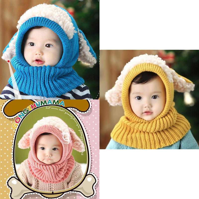 Gestrickte Babymütze mit flauschigem Hundemotiv für winterliche Wärme und winddichten Komfort