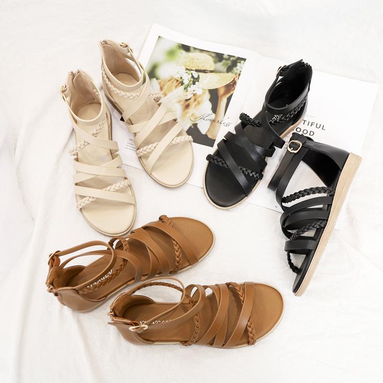 Sandálias femininas casuais, sandálias boêmias, verão, plus size 41-43, sandálias romanas de tecido de verão JZJ-1477-7