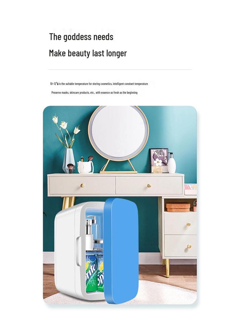 Portable 8L Mini Car and Home Refrigerator, Dual 12V, Cold/Warm, for Travel