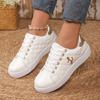 Women Spring New Fashion Black Board Shoes Flat Bottom Round Head Strap Lightweight Trendy Casual Sneakers Shoes Large Size 43