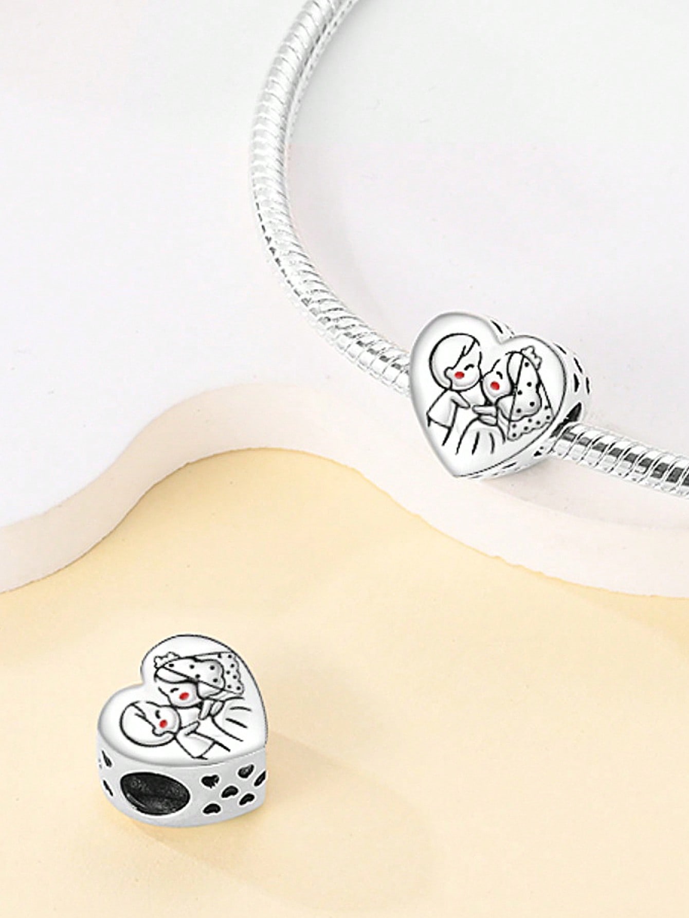 

copper Plated Authentic Charm Bead Charms Mothers Day Love Flower Envelope Bead Charms Compatible With Bracelets Womens Jewellery Gift