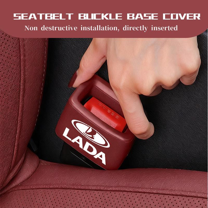 Car Seat Belt Base Cover Trim Seat Safety Buckle Socket Protective For Lada Niva Vesta 4X4 Largus Priora Granta Samara Kalina