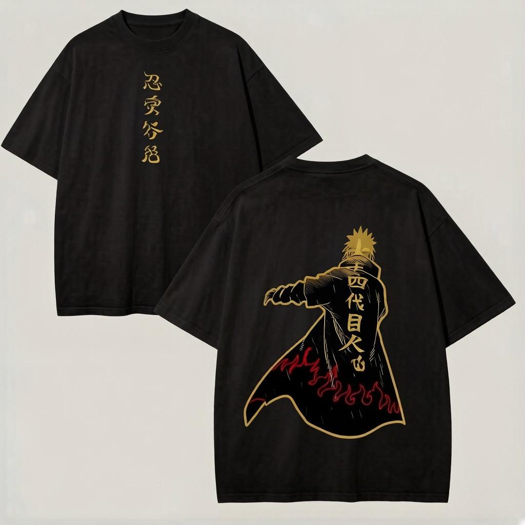 

Minato T Shirt Naruto Hokage Legacy Vintage Acid Wash Streetwear Retro Anime Graphic Unisex Tees Cotton Top Clothing S