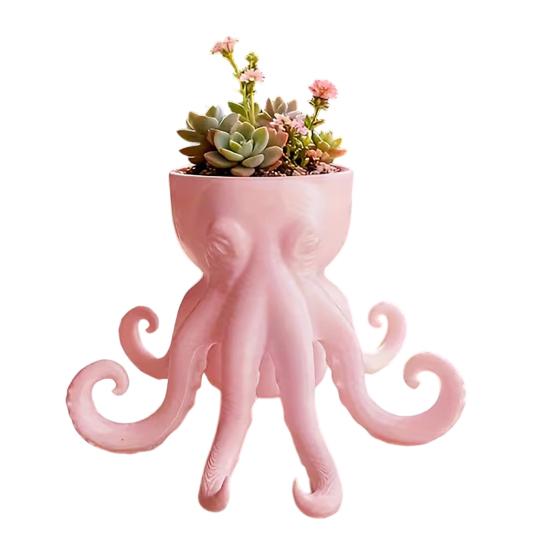 Porch Flowerpot 3D Printed Octopus Vase, Shaped Flowerpot, Creative Planter Pot, Plant Pot Funny Animal Statue for Indoor Outdoor Plants Garden
