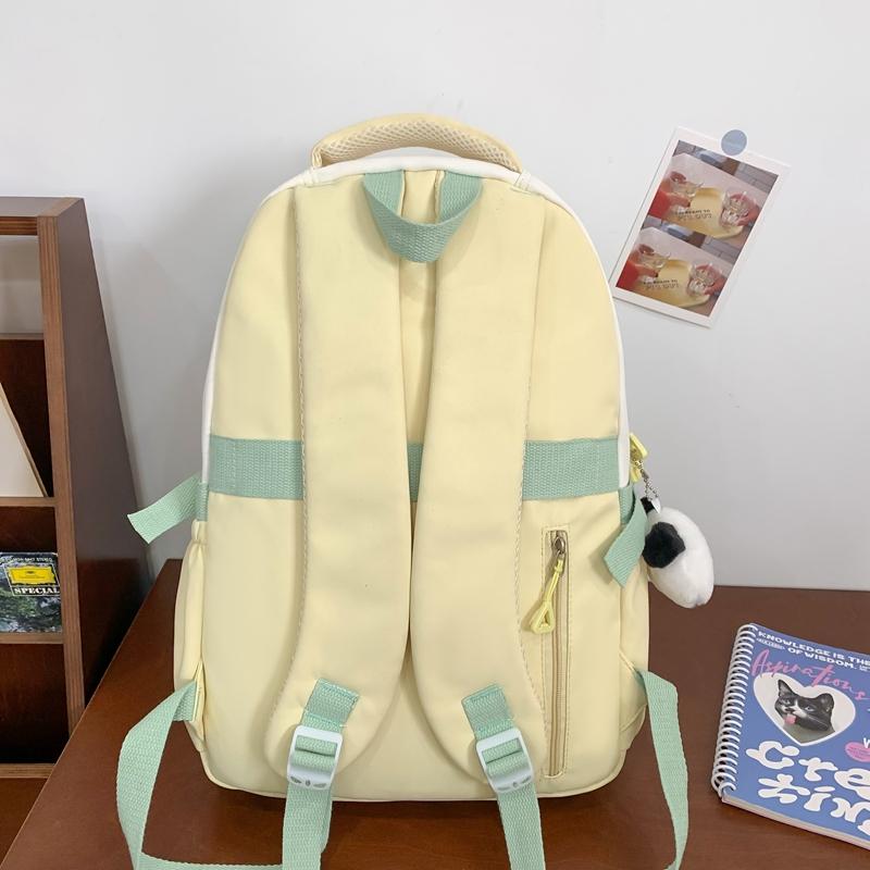 Студенческий школьный рюкзак с цветными блоками — фото 14