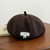 South Korean New Year's early autumn new sweet patch beret women's big head circumference showing face small painter hat