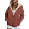 Hooded Women Coat Autumn Winter Warm Casual Fleece Zipper Lamb Cardigan