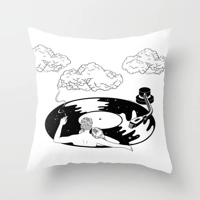 Nordic Black And White Cartoon Portrait Ultra-Short Velvet Pillow Cover Without Core Cushion Cover Premium Durable