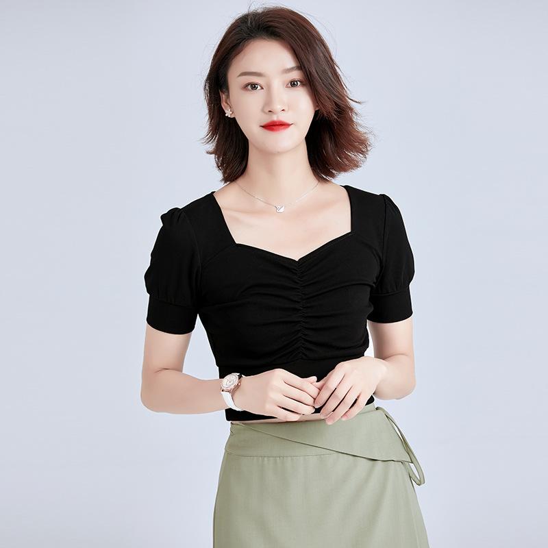 T-shirt a maniche corte a righe stile coreano da indossare sotto girocollo primavera da donna Ins moda donna top ampio taglia grande