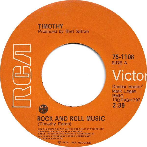 

7inch Record TIM EATON Rock And Roll Music 751108 RCA Victor 1972 Canada Rock Used