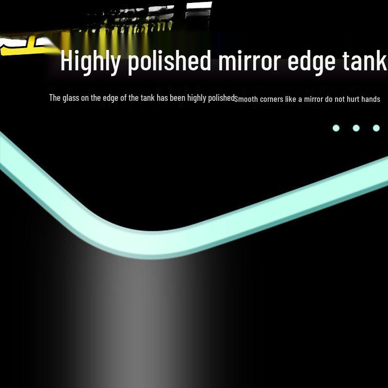 Ultra White Gold Crystal Fish Tank for Living Room, Office, Hotel Lobby - Ornamental Large Display