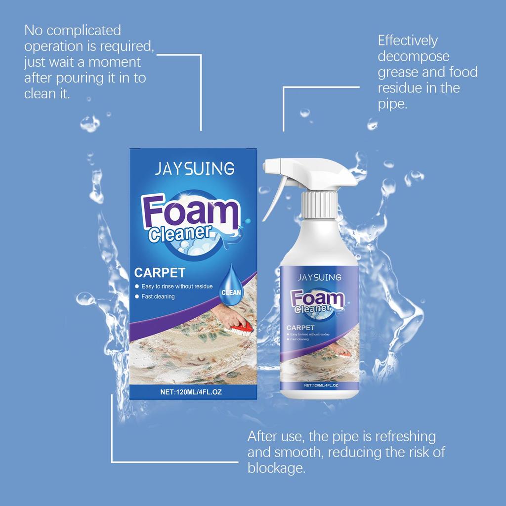 Jaysuing Carpet Foam Cleaner - Cleans carpets/Cleaning of Fabric products/Removes Stubborn Stains from carpets/Carpet Cleaner 120ml