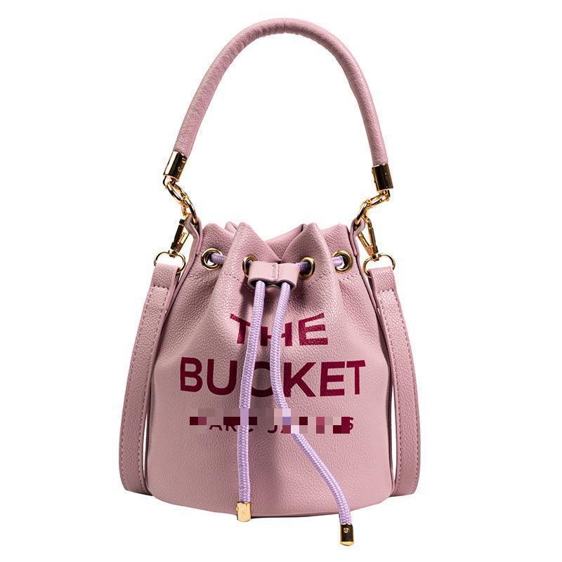 ROBINE Leren Emmer Tas, 20x18x9cm Enkele Schouder Crossbody Tas met Meerdere Binnenvakken paars