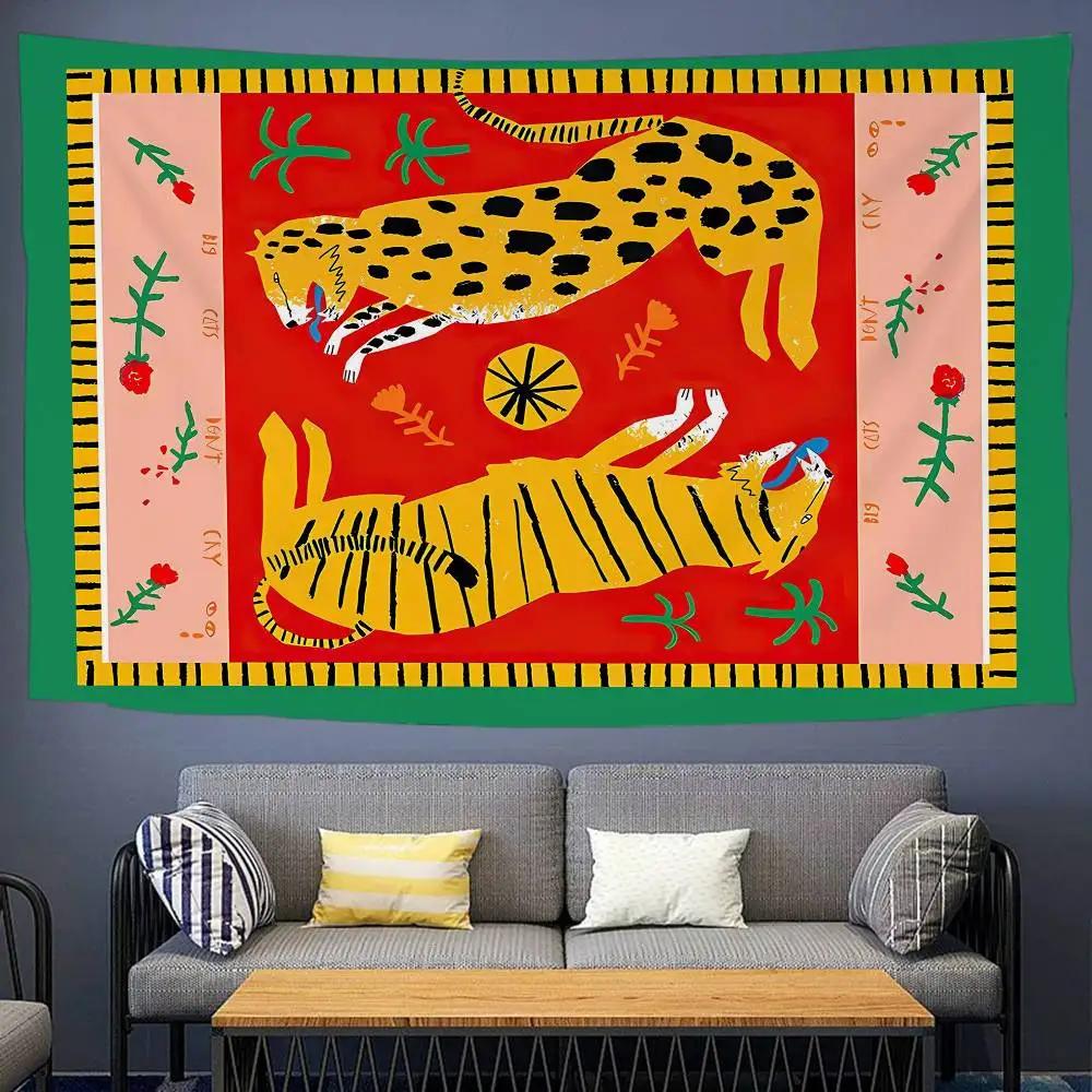 Ancient Egypt Abstract Tiger Leopard Hippie Wall Hanging Tapestries Bohemian Wall Tapestries Mandala INS Home Decor