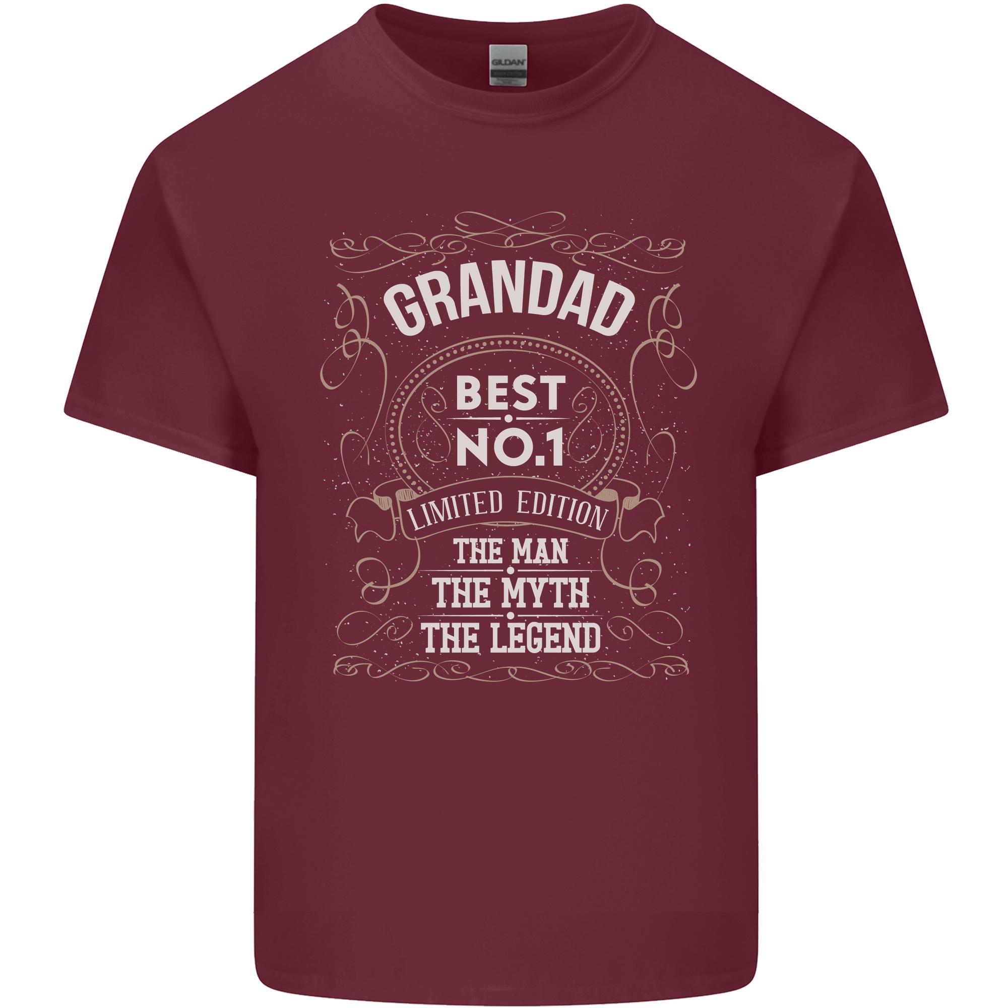 Fathers Day No 1 Grandad Unisex Myth Legend Unisexs Light Cotton TShirt S