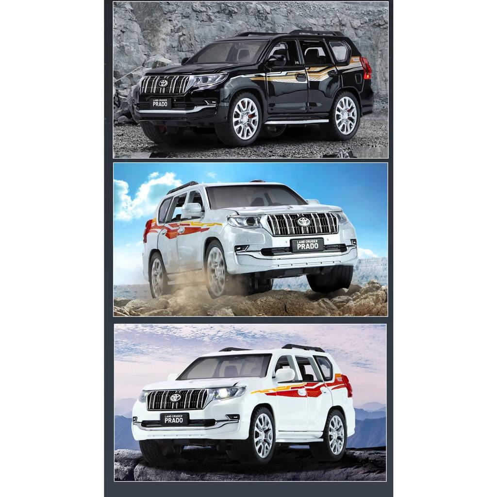 1/32 Toyota PRADO Land Cruiser SUV Alloy Car Model Diecast Metal Off-road Vehicle Car Model Sound and Light Kids Toy Gift
