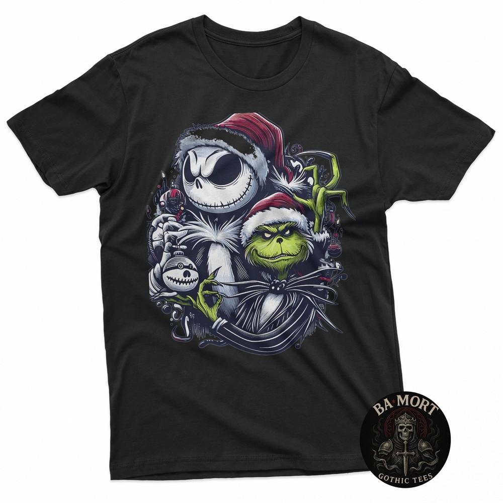 Grinch And Skeleton Christmas Dark Holiday Gothic Mashup TShirt Unisex T-Shirt XXL