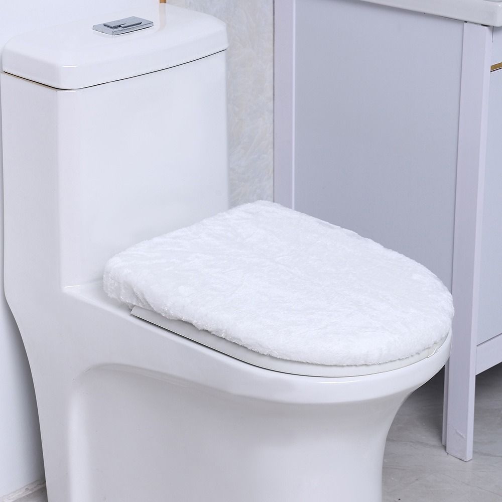 Washable Toilet Dust Cover Soft Toilet Lid Protective Sleeves Toilet Cushion Mat