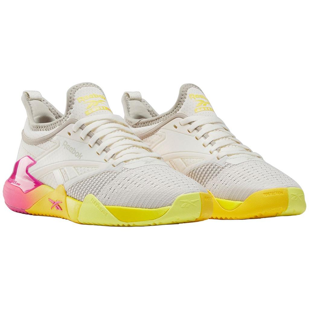 Reebok Nano Court Scarpe da Allenamento Comode Basse Donna sneaker Bianco Giallo Rosso 100212267