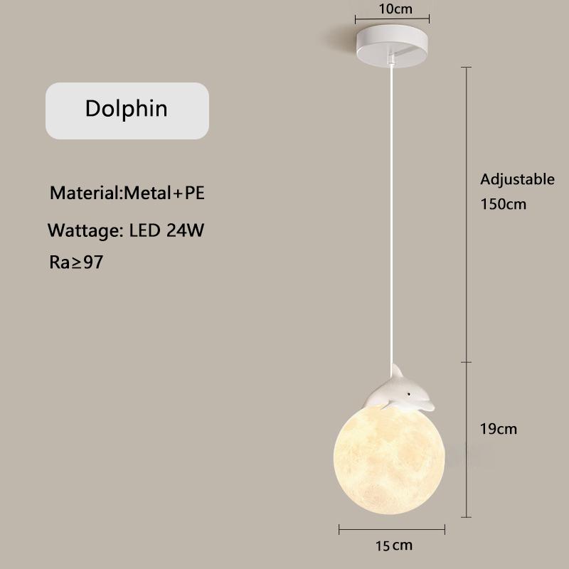 Kreative Cartoon Tier Pendelleuchten für Kinderzimmer Schlafzimmer Nachttischbeleuchtung Glückskatze Astronaut Einhorn Hängelampe