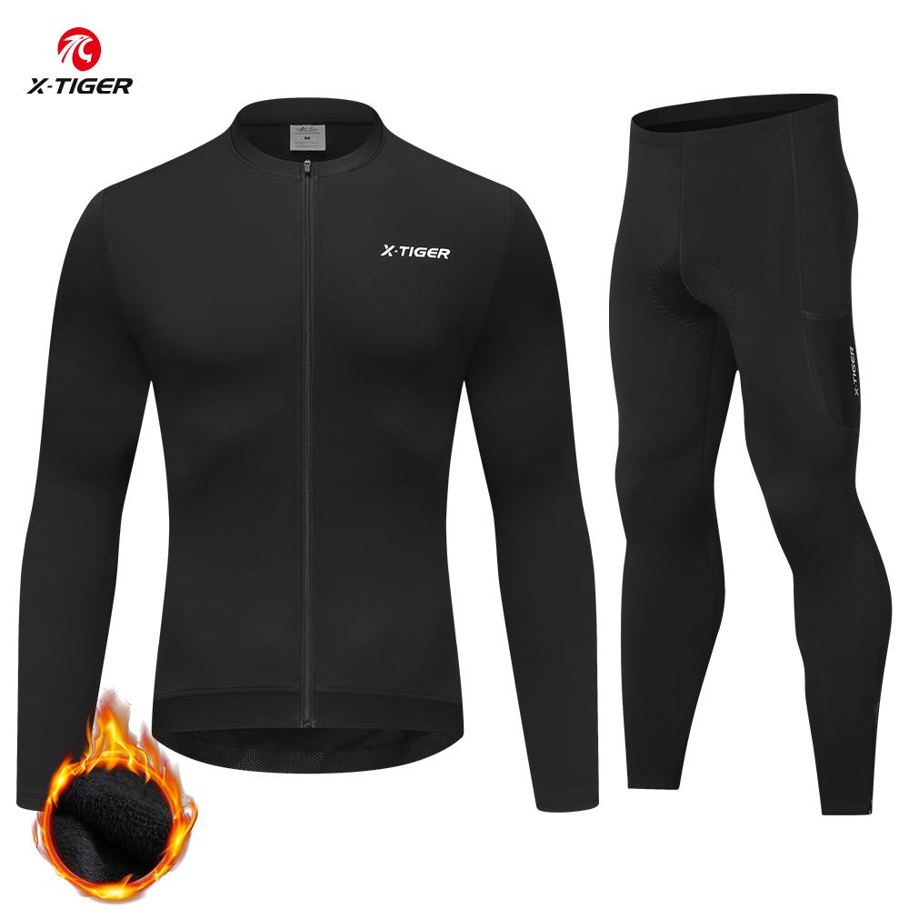 2026 Winter Velvet Warm Cycling Clothing Suit Set Winter Cycling Jersey Bib Pants Set Men Long Sleeve Bicicleta Set MTB Road Bike Clothing Suit