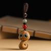 Green Sandalwood Zodiac Snake Keychain Pendant for Men and Women