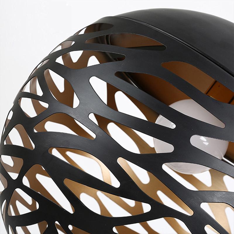 Iron Pendant Lights White Black Round ball Hollowed Hanging lamp Home Dinning Living Room Stair Kitchen Island Decor Lighting Fi