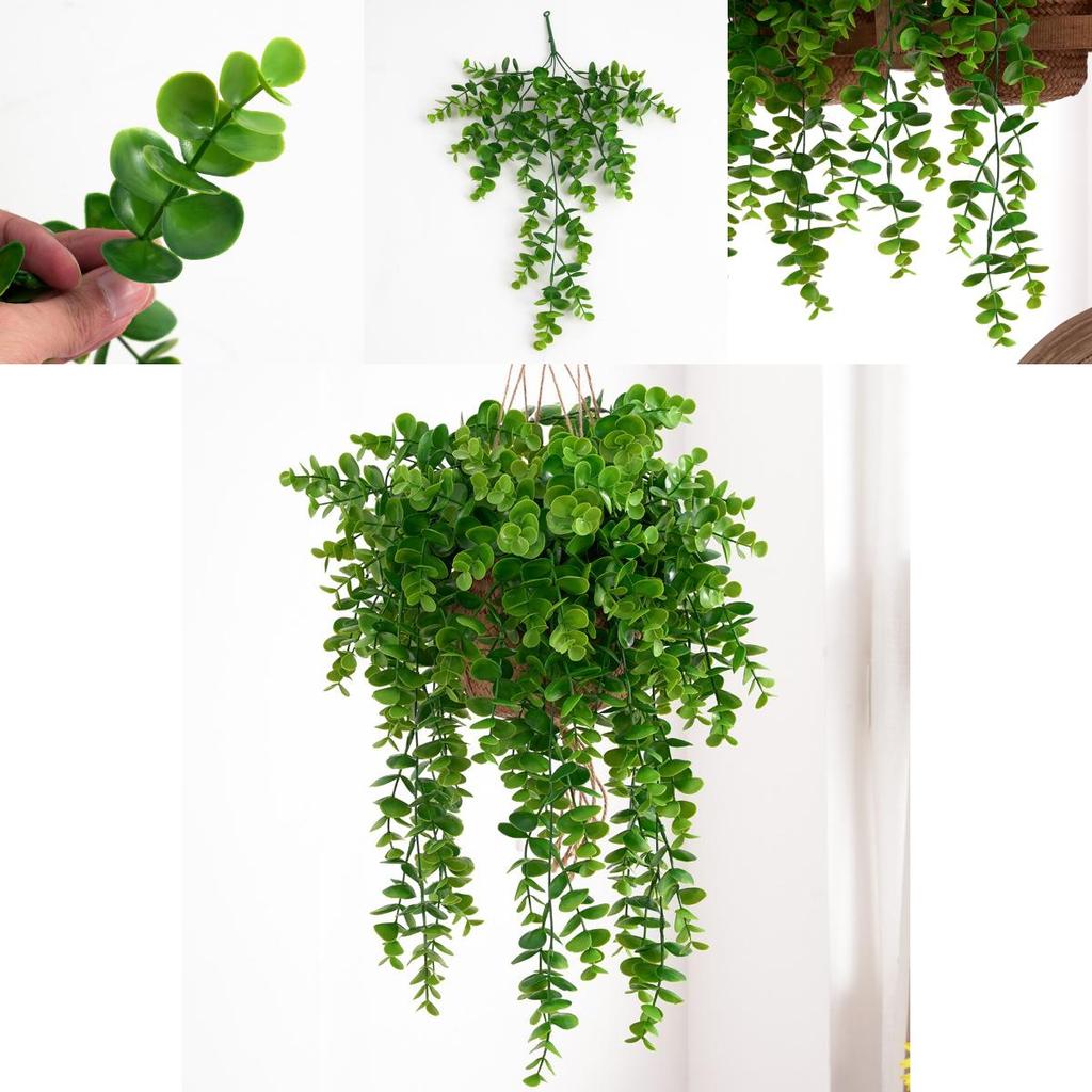 Artificial Plant Wall Hanging With 25 Eucalyptus Citriodora Leaves For Home Decor And Photography Props