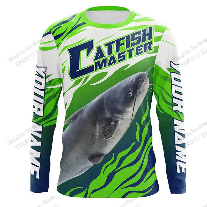 Blue Camo Fishing 3D Print Long Sleeve Crew Neck T-shirt Men Women Fashion Tops Tees Fishing Lover Tshirt Mens Clothing