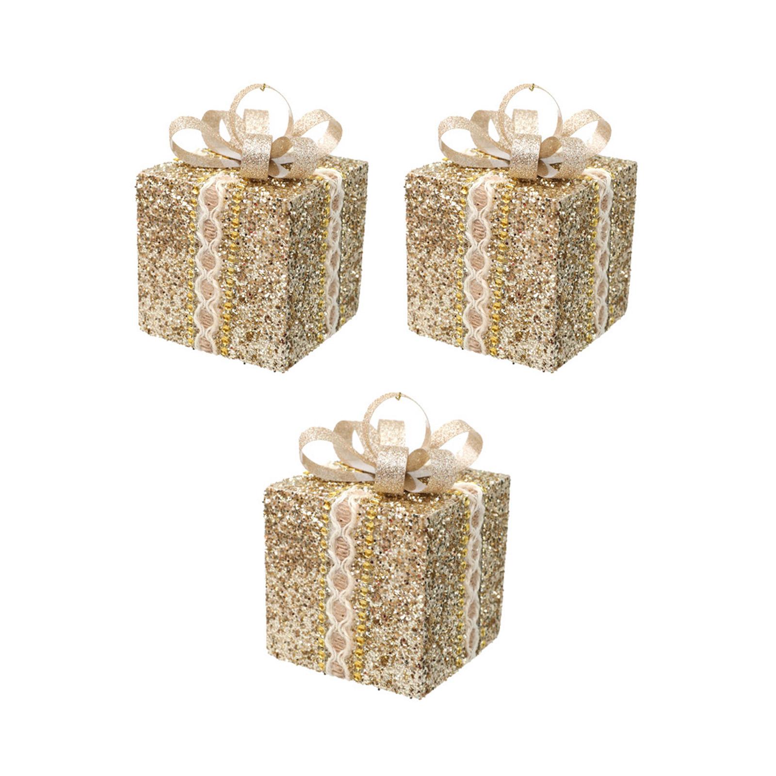 

Декоративные коробочки елочные украшения коробки новогодний праздничный декор разные цвета 8