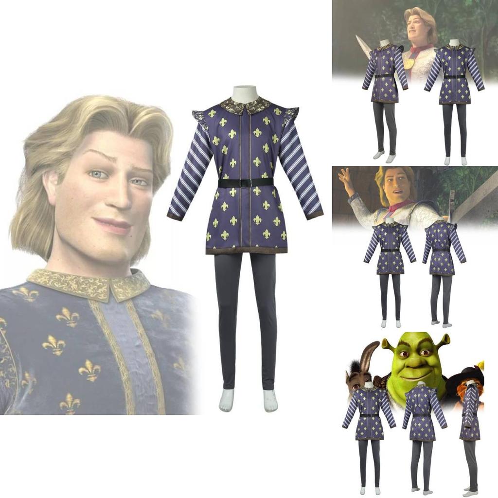 Shrek 3 Prince Charming Cosplay Costume Polyester Blend For Men 2024 Summer