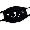 Black Cotton Mask Unisex Winter Warm Thickening Half Face Mouth Mask Cotton Cartoon Pattern Anti-Dust Anti-Respirator Mask