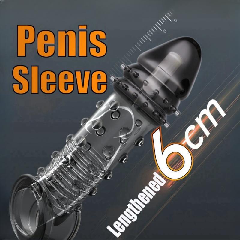 MELEON Prodloužení rukávů na penis Kondom Mužské Zpoždění zvětšení Vibrátory Klitoris Masážní kroužek na penis Vibrační kryt na penis Sexuální hračky pro muže