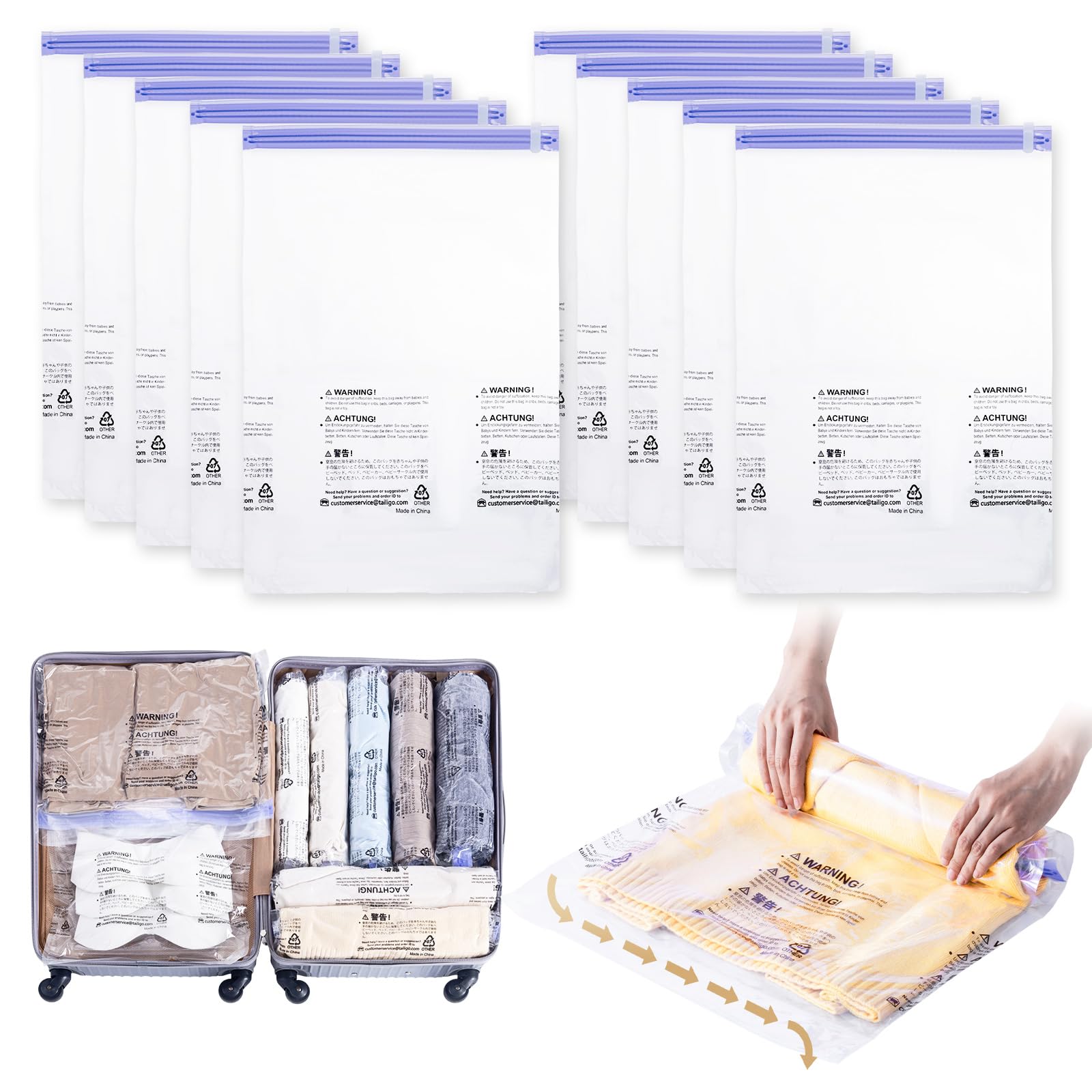 

TAILI Компрессионная одежда Компрессионное хранение Удобное руководство Без насоса Замена аксессуаров Бизнес Семья Путешествия 10 Сумка, Сумка, Сумка, Товары, Вакуум,