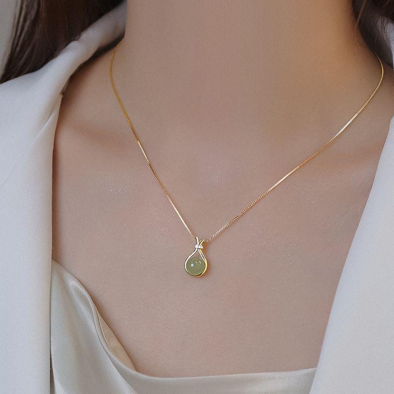 

Fashion Classic Lucky Stone Blessing Bag Pendant Necklace for Women Sexy Simple Clavicle Chain Jewelry Valentine s Day Gift
