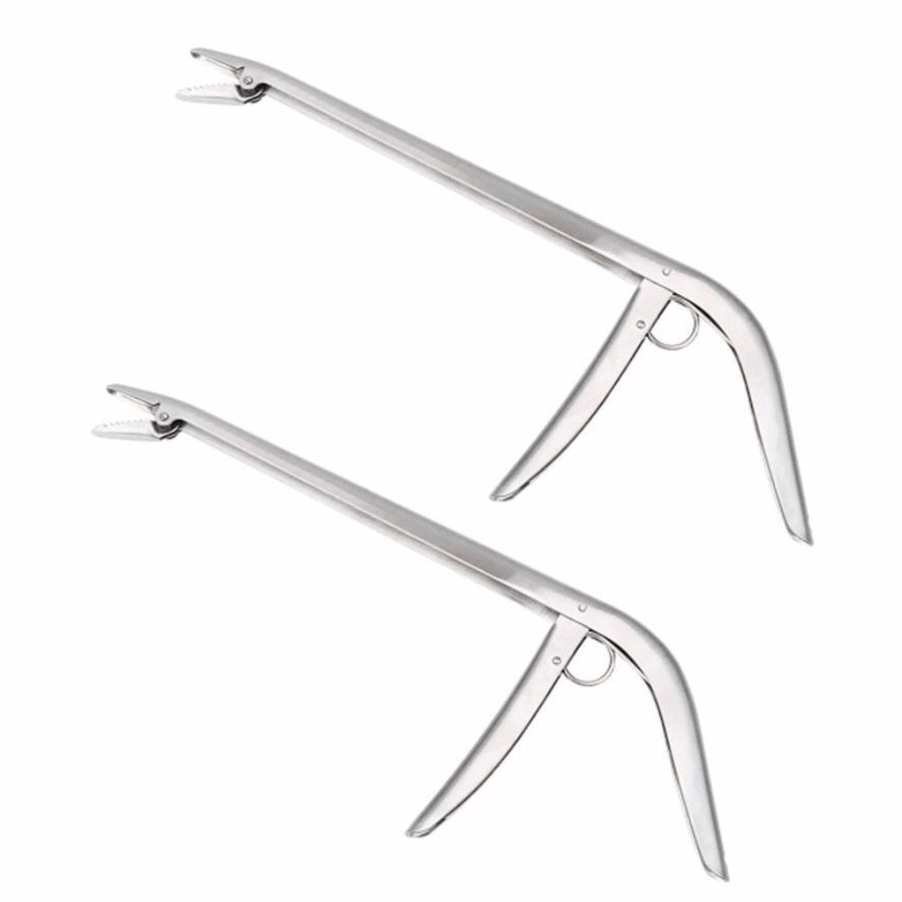

2PCS Stainless Steel Fish Hook Remover Strong Jaw Grip Serrated Teeth Fishing Extractor 11.81 Inch Fish Dehooker