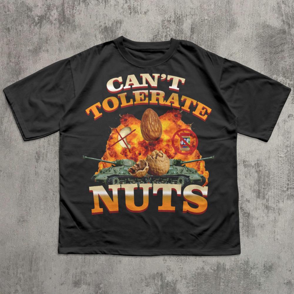 

Can t Tolerate Nuts Funny Meme Gift T-shirt for Friends Goofy Ahh Shirt Cringy Shirts Gen Z Humor Peanut Butter Alergy T-shirt 5XL різнокольоровий