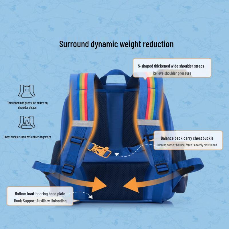OIWAS Ergonomic Spine Protection School Backpack 1-3 Grade