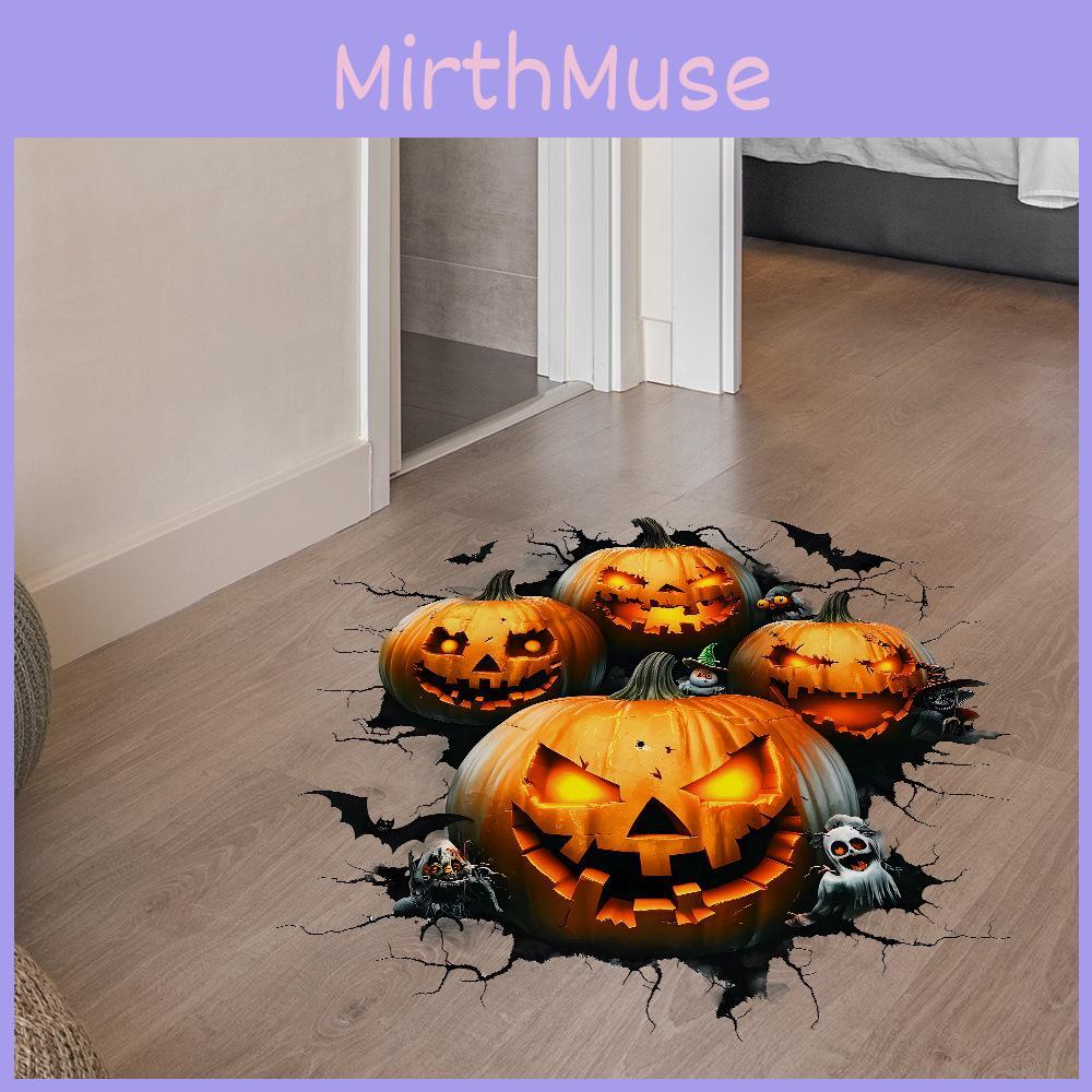 Spooky Wall Sticker Pvc Halloween Pumpkin Bat Sticker For Home Restaurant Decor