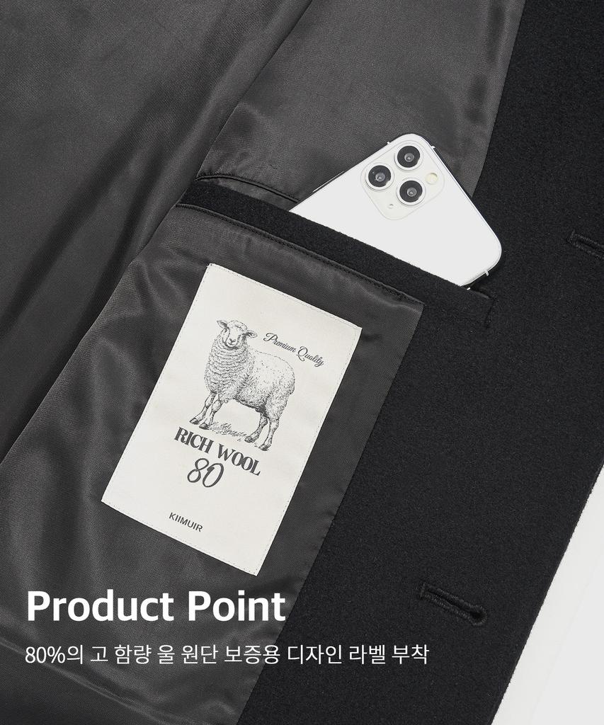 Kiimuir [Wool 80] Woolrich Daddy Fit Mac Coat_Black