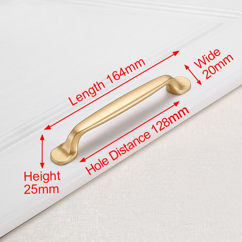 KAK Europäischer Stil Mattes Gold Schrankgriffe Massive Aluminiumlegierung Küchenschrank Griffe Schubladengriffe Möbelgriff Beschläge