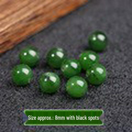 Natural Hetian Jade 8mm Jasper Round Beads for DIY Jewelry: Bracelet & Necklace Accessory.