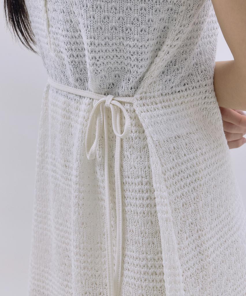 Sayu Crochet Layered Long Dress Ivory