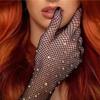 Women'S Fashionable Hot Diamond Sparkling Mesh Fishing Net Elastic Gloves