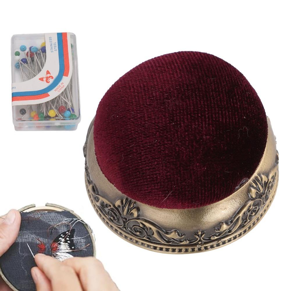Metal Base Vintage Pin Cushion Half Ball Shape Half Ball Pin Cushion  For Sewing