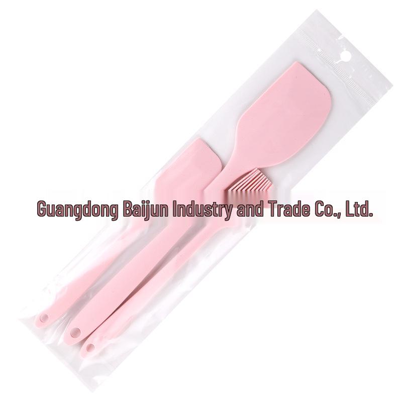 Food-Grade Heat-Resistant Oil Brush and Spatula Set, 3 Pieces for Baking.